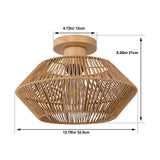 1 x RAW Customer Returns LynPon Bohemian Woven Rattan Ceiling Light Handmade Cage Chandelier Farmhouse Natural Mini Rattan Lamp for Living Room, Bedroom, Kitchen - RRP €60.37