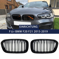 1 x RAW Customer Returns TOPTHAN Suitable for BMW 1 Series F20 F21 2015 2016 2017 2018 2019 Front Kidney Radiator Grille Kidney Black Gloss Radiator Front Double Ribs Grill Left Right - RRP €42.35