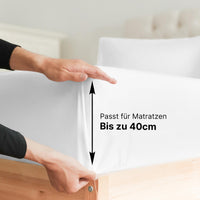 1 x RAW Customer Returns Fitted sheet 160x200cm made of 100 cotton - Bed sheet 160x200 for mattresses up to 40 cm high - Premium bed linen made of 400 thread count cotton - Single pack fitted sheet 160x200 - White - RRP €37.3