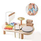 1 x RAW Customer Returns Drum Kit for Children Made of Wood, 7 in 1 Musical Children s Toy, Montessori Educational Toy Drum Kit with Xylophone, Children s Drum Set - RRP €40.33