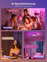 2 x RAW Customer Returns Lepro AI-Generated Lighting, Smart LED Ceiling Light T1 30cm, Ceiling Lamp 24W 1800LM IP44, Built-in Voice Recognition Facial Expression Recognition Music Sync, 16 Million Color Changes, for Alexa Google - RRP €117.98