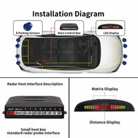 1 x RAW Customer Returns CoCar Car Reversing Alarm Parking Aid 8 Sensors Parking Assistant Parking System PDC LED Displays Acoustic Warning - White - RRP €36.02