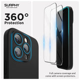 1 x RAW Customer Returns SURPHY for iPhone 15 pro case silicone 6.1 compatible with MagSafe with screen protector full camera protection, mobile phone case iPhone 15 pro case with magnets, black - RRP €19.99