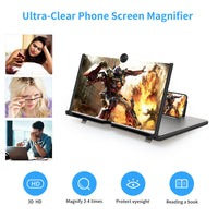 1 x RAW Customer Returns STEBRUAM 16 inch mobile phone magnifier, 3D HD mobile phone screen magnifier enlargement videos extendable HD screen blue light folding amplifier holder magnifying glass for all smartphones - RRP €25.89