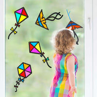 18 x Brand New Gulfmew Stained Glass Suncatcher Craft Kit of 10 with Stained Glass for Kids Stained Glass Decoration Set for Paper Crafts Christmas Birthday Party Decoration Kite  - RRP €345.6