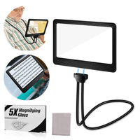 1 x RAW Customer Returns 5X Hands Free Magnifying Glass Reading Magnifier for Reading Hanging Neck, Flexible Gooseneck Full-Page 20x12cm Large Magnifying Glass for Small Prints Low Vision Seniors with Aging Eyes - RRP €21.8