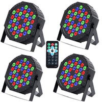 1 x RAW Customer Returns 4 Pieces LED Par, 36 LED RGB DMX512 Stage Light with 5 Control Modes and Remote Control Disco Lights for Party, Bar, Christmas, Stage, Halloween, Wedding - RRP €76.63