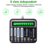 1 x RAW Customer Returns CITYORK 4pcs D-cell 8000mAh rechargeable batteries with 8 slots NI-MH NI-CD charger for AA AAA CD battery charger and 4pcs D battery  - RRP €34.34