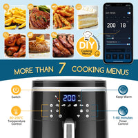 1 x RAW Customer Returns Aigostar Cube Smart - Intelligent hot air fryer, 1900W, 7 liters, WiFi hot air fryer, LED touch screen, 7 programs, 20 recipes pdf, DIY menu. - RRP €105.98