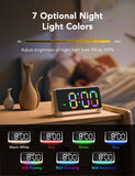 2 x RAW Customer Returns OCUBE digital alarm clock, alarm clock with light, colorful display digital clock with mains operation and dimmable brightness, loud alarm tone, USB charger, snooze function for bedroom decoration - RRP €44.36