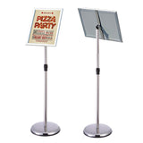 1 x RAW Customer Returns NewZeal A4 information stand poster stand aluminum sign holder snap frame, angle and height adjustable, sign frame for wedding business event display silver  - RRP €52.99