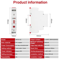 1 x RAW Customer Returns DEWIN time relay, GRT8-EC timer single function time relay on off delay relay DIN rail time relay AC220 V DC24 V - RRP €14.49