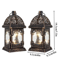 1 x RAW Customer Returns TRIROCKS 2 Pack Hanging Candle Lantern 28cm High Metal Small Lantern Decorative Candle Holder with Glass for Home Garden Living Room Party Table Indoor Outdoor Black with Gold Coatings  - RRP €30.44