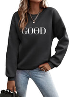 1 x RAW Customer Returns Minetom Pullover Women s Sweatshirt Letters Print Long Sleeve Round Neck Sweater Autumn Winter Women Letters Print Loose Casual Top Sport Streetwear Sweatshirts without Hood Blouse Tops A Black Mz - RRP €26.21