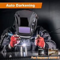 1 x RAW Customer Returns LESOLEIL automatic welding helmet, solar welding helmet, large view welding mask with real colors, 4 arc sensors, variable shading, DIN 5-9 DIN 9-13 for TIG-MIG ARC welding, black - RRP €63.79