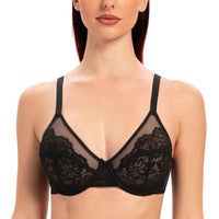 1 x RAW Customer Returns MELENECA Women s Full Coverage Unlined Minimizer Underwired Bra Schwarz 4F - RRP €26.48