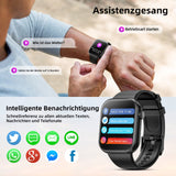 1 x RAW Customer Returns Mingtawn Smartwatch for men and women with telephone function, 1.85 inch touchscreen fitness watch with SpO2 blood pressure measurement, , heart rate, sleep monitor, IP67 waterproof sports watch for Android iOS - RRP €40.33