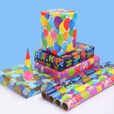 1 x RAW Customer Returns HBell Birthday Wrapping Paper Rolls, 4 Rolls of Happy Birthday Wrapping Paper, 43cm x 3m, Suitable for Birthdays, Baby Showers, Parties, Christmas Decorations - RRP €22.8