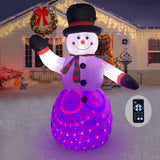 1 x RAW Customer Returns Cootway 220cm Inflatable Snowman with Remote Control and Rotating Lights, Inflatable Christmas Decorations for Outdoor, Inflatable Snowman Yard Decorations for Lawn Parties - RRP €60.97