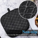 1 x RAW Customer Returns Tuff4ever pot holders set of 2 with grip pockets, trivets and oven gloves combination, heat-resistant 260 , cotton with non-slip silicone strips - RRP €10.99