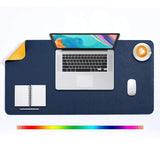 1 x RAW Customer Returns Mouse Pad XL, Large Mouse Mat, DOBAOJIA Laptop Desk Mat, Desk Pad, Office Desk Pad, Writing Pad, Double-Sided Use PU Leather Waterproof 80 x 40cm Navy Blue Yellow  - RRP €17.59