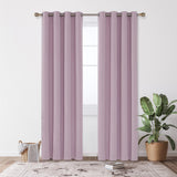 1 x RAW Customer Returns Deconovo blackout curtain with eyelets for living room, thermal curtain, cold protection, 245 x 140 cm height x width , light pink, set of 2 - RRP €47.95