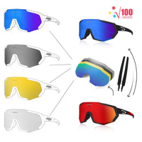 1 x RAW Customer Returns Queshark Sports Glasses Cycling Glasses Women Men Polarized UV400 Protection with 5 Interchangeable Lenses Cycling Glasses for Outdoor Sports Cycling Motorcycling Running Fishing Golf - RRP €36.99