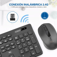 1 x RAW Customer Returns Rii RK200 2.4Ghz Wireless Mouse and Keyboard Combo for Android Windows Mac Linux and Other Devices with USB-QWERTY Spanish, Black Color - RRP €19.82