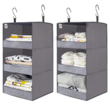 1 x RAW Customer Returns GRANNY SAYS hanging organizer with 3 compartments, 2 pieces hanging storage closet, wardrobe organizer hanging, gray hanging shelf, closet hanging organizer, foldable hanging shelf fabric, hanging organizer - RRP €22.49