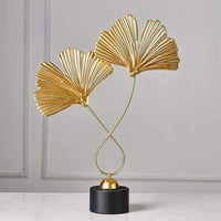 3 x RAW Customer Returns Creative Ginkgo Leaf Statue Decorative Statue Home Desktop Crafts Wrought Iron Desktop Artwork Creative Sculptures Metal Leaves Decoration for Living Room Hallway Bedroom Desktop Decor Housewarming Gift - RRP €50.61