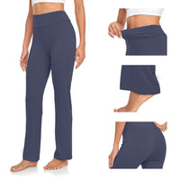 1 x RAW Customer Returns OURCAN Yoga Pants Women High Waisted Wide Leg Loose Straight Lounge, Running Training, Yoga Pants, Modal Pants, Active Leisure, Jogging Pants as3, Alpha, l, Regular, Regular, Navy, Regular  - RRP €21.99