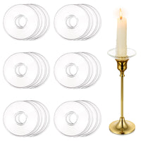 1 x RAW Customer Returns Hewory glasses candle drip catcher for taper candles 24 pieces - candle holder glass drip protection for pointed drip catcher for candles glass decorative candles communion for wedding living room, gold round rim - RRP €34.4