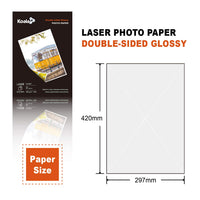 1 x RAW Customer Returns KOALA Photo Paper for Laser Printers, Double Sided, Glossy, A3, 200 g m , 100 Sheets. Suitable for printing photos, certificates, brochures, flyers, leaflets, greeting cards, calendars, art - RRP €20.99