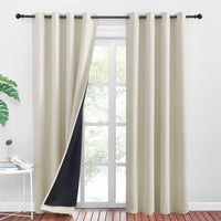 1 x RAW Customer Returns PONY DANCE Extra Long Curtains and Drapes Beige Opaque Living Room Curtain Blackout Thermal Curtain with Eyelets Double Layer Blackout Curtain Set of 2 H 260 x W 140 cm, Light Beige - RRP €58.95