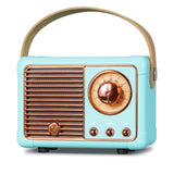 1 x RAW Customer Returns PRUNUS J-999 Retro Bluetooth Speaker, Mini FM Radio, Rechargeable Portable Vintage Radio, Support TF AUX USB, Hands-free Calling, Suitable for Family, Kitchen, Tabletop, Gift for Women Light Blue Blue  - RRP €20.53