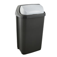 1 x RAW Customer Returns keeeper waste bin with roll lid, 50 l, Rasmus, graphite grey - RRP €30.89