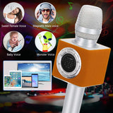 10 x Brand New BONAOK Wireless Magic Sing Microphone, Portable Kids Karaoke Machine, Rechargeable Karaoke Microphone, Birthday Gift Microphone Speaker IOS Android Compatible D17 Orange - RRP €519.9