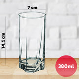 1 x RAW Customer Returns KADAX drinking glasses made of high-quality glass, set of 6, water glasses, thick-walled juice glasses, ribbed glasses for water, drinks, juice, party, cocktail glasses, beverage glasses tall, 380ml  - RRP €21.4