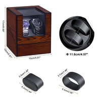 1 x RAW Customer Returns ANWBROAD Watch Winder for Automatic Watches Double Watch Rotator with Super Quiet Motor Flexible Watch Pillows LED Backlight Watch Turner Watch Shaker 5 Modes Battery or USB Charging JWW001Z - RRP €47.89