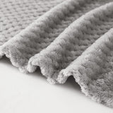 1 x RAW Customer Returns Yebeda Cuddly Blanket Waffle 130x170 cm Light Grey Warm Fleece Blanket Living Blanket Sofa Blanket - Super Soft, Cuddly Comfortable Microfiber Flannel Blanket - RRP €17.15