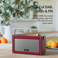 1 x RAW Customer Returns i-box DAB DAB Plus radio FM radio with Bluetooth, portable digital radio retro Bluetooth radio with rechargeable battery for up to 15 hours of playback, LCD screen, Aux and headphone ports - RRP €51.42