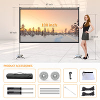 3 x RAW Customer Returns WEWATCH Projector Screen 100 Inch Projection Screen 16 9 HD Foldable Projector Screen Anti-Wrinkle Double-Sided Projection, Portable Projection Screen for Home, School, Meeting - RRP €45.36