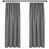 1 x RAW Customer Returns Deconovo Opaque Curtains Thick Thermal Curtains Blackout Curtains with Gathering Tape, 210x140cm HeightxWidth , Light Grey, Set of 2 - RRP €46.49