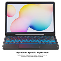 1 x RAW Customer Returns ROOFEI Galaxy Tab S6 Lite case with keyboard QWERTZ Tab S6 Lite keyboard with touchpad - 7-color lighting keyboard case for 10.4 inch Samsung S6 Lite 2020 2022 SM-P610N P615 P610 P613 P619  - RRP €40.33