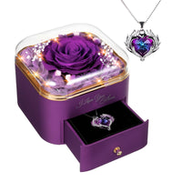 1 x RAW Customer Returns GOICC Eternal Rose Infinity Roses with Chain Preserved Real Roses Jewelry Box Mom Grandma Girlfriend Wedding Anniversary Birthday Gifts for Women - RRP €29.99