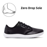 1 x RAW Customer Returns HOBIBEAR Unisex Wide Barefoot Shoes for Men Womens Minimalist Sneakers Zero Drop Lightweight Comfortable Shoes Black and White,EU 37  - RRP €46.99