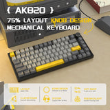 1 x RAW Customer Returns YINDIAO Ajazz AK820 Mechanical Keyboard with Button,75 ANSI Layout,82 Keys,Wired Gaming Keyboard,Improved Gasket Mount,Hot Swappable,Linear Switch,RGB Light,for PC,MAC Gray  - RRP €59.99