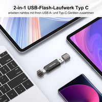 1 x RAW Customer Returns KOOTION USB Flash Drive 128GB, USB C OTG 2.0, 2 in 1, 128G, Type C Flash Drive 128GB Flash Drive with Waterproof Keychain for PC Laptop, Type C Mobile Phone - RRP €16.67