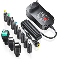 1 x RAW Customer Returns SoulBay 48W Universal AC to DC 5V 6V 7.5V 9V 12V 15V 19V Power Supply Adapter, Switching Adapter Charger with 11 DC Tips, Including 5V 1A USB Plug for LED Strip Router Camera 4000mA max - RRP €19.99