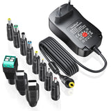 1 x RAW Customer Returns SoulBay 48W Universal 5V, 6V, 7.5V, 9V, 12V, 15V, 19V Power Supply, AC to DC Adapter Charger with 11 DC Prongs, Includes 5V USB Plug, 1A, 4000mA Max - RRP €19.99